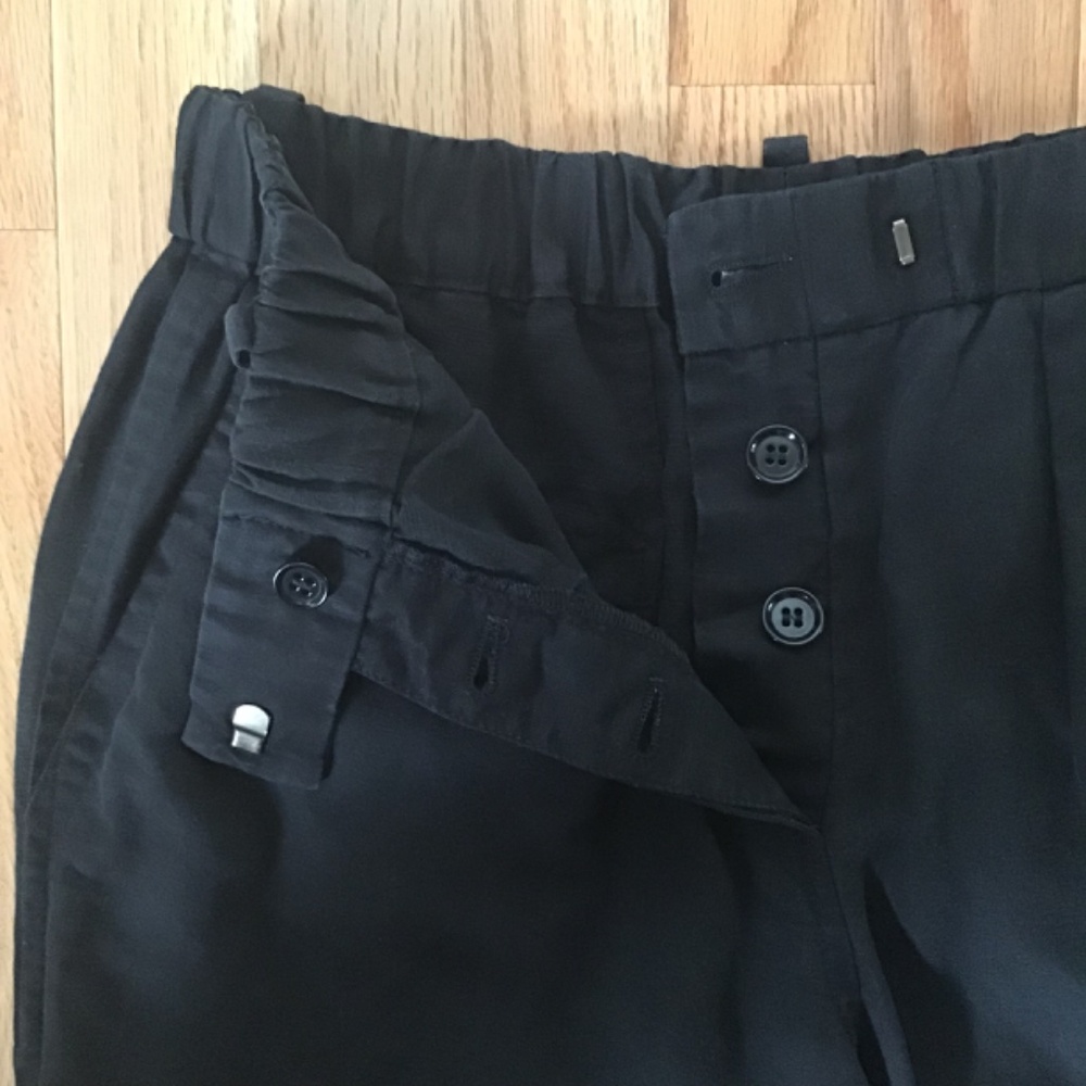 Etoile Isabel Marant Black Extended Tab Slouchy Pleated Ankle Length Pants - Picture 2 of 9
